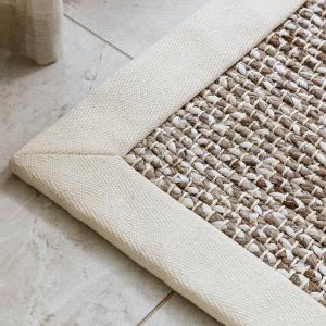 Bombay Jute Sisal Blended Area Rugs with Cotton Border