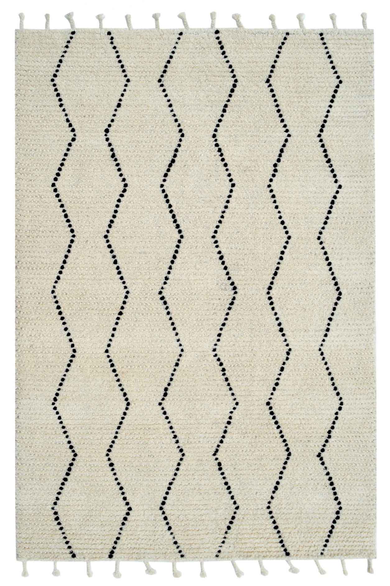 Dynamic Area Rugs Celestial 6950-190 Ivory/Black Moroccan Design