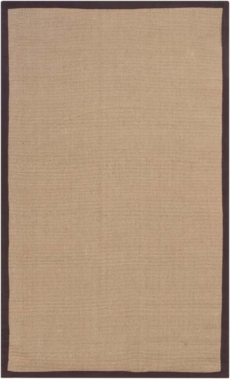 Sisal Area Rug with Brown Border