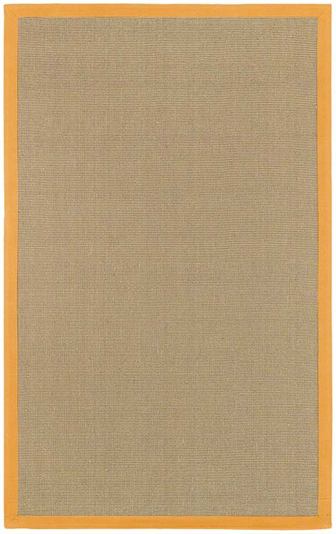 Sisal Area Rug with Orange Border