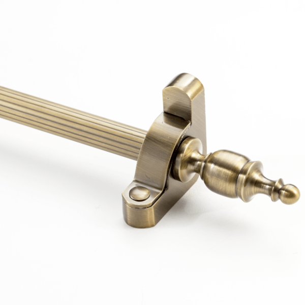 Heritage Stair Rod Collection with Fluted Rods and Crown Finials