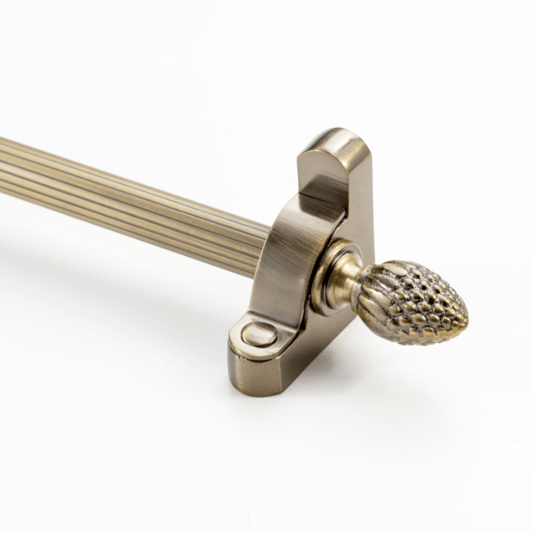Heritage Stair Rod Collection with Fluted Rods and Pinapple Finials