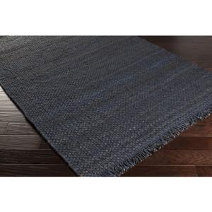 Charcoal Jute Area Rugs with Fringed Ends