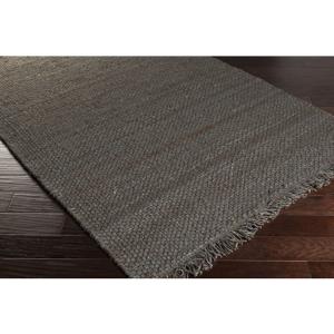 Sage Colored Jute Area Rug with Fringed Ends