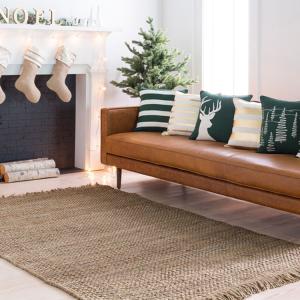 Tropica Jute Area Rug with Fringed Edges
